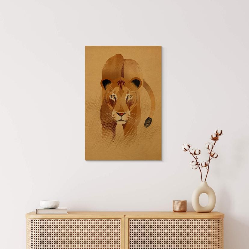 Träposter barnkammare - Lejoninna - Brun
