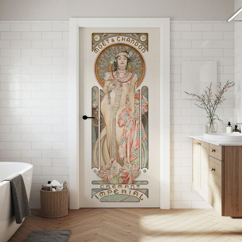 Moët and Chandon Dry Imperial vinilo para puertas - Mucha - Decoración autoadhesiva para puertas