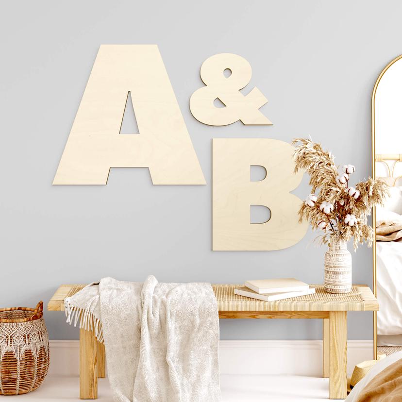 Lettres décoratives en bois placage peuplier - Alphabet à l'unité Futura