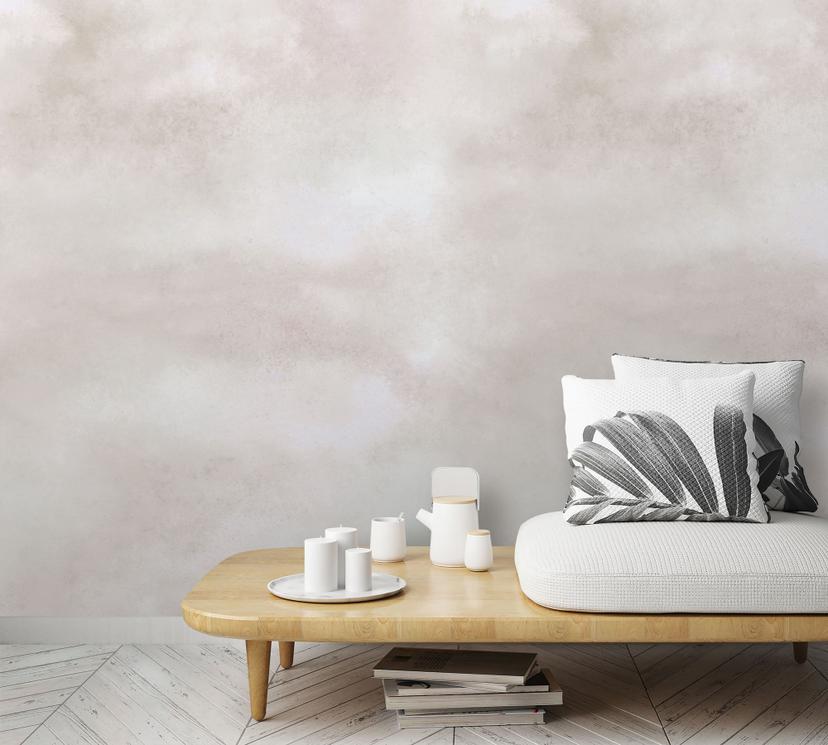 Fototapet med himmel og skyer, beige ensfarvet 2,70 x 2,12 m