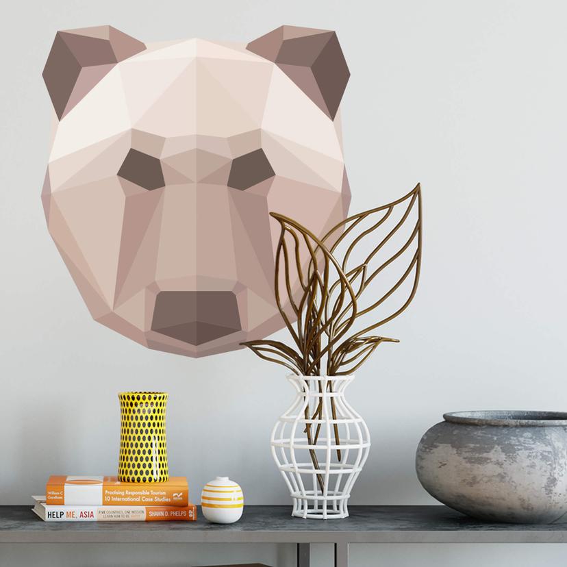 Sticker mural - Tête d'ours  - Géométrique