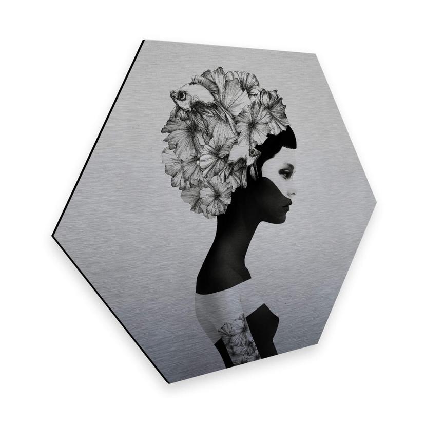 Hexagon Alu-Dibond Zilvereffect - Ireland - Marianna