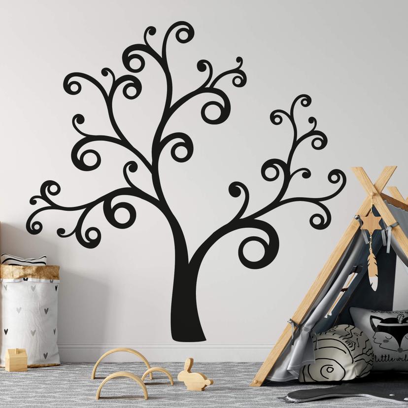 Muursticker Swirly Tree