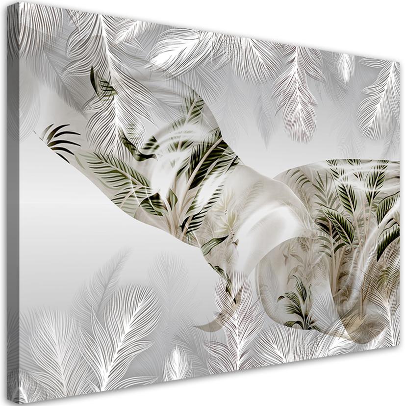 Canvasbillede, Palme blade abstrakt 3D