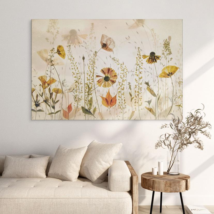 Murale Fiori di prato selvatico alla luce del sole - Talen - Alu-Dibond