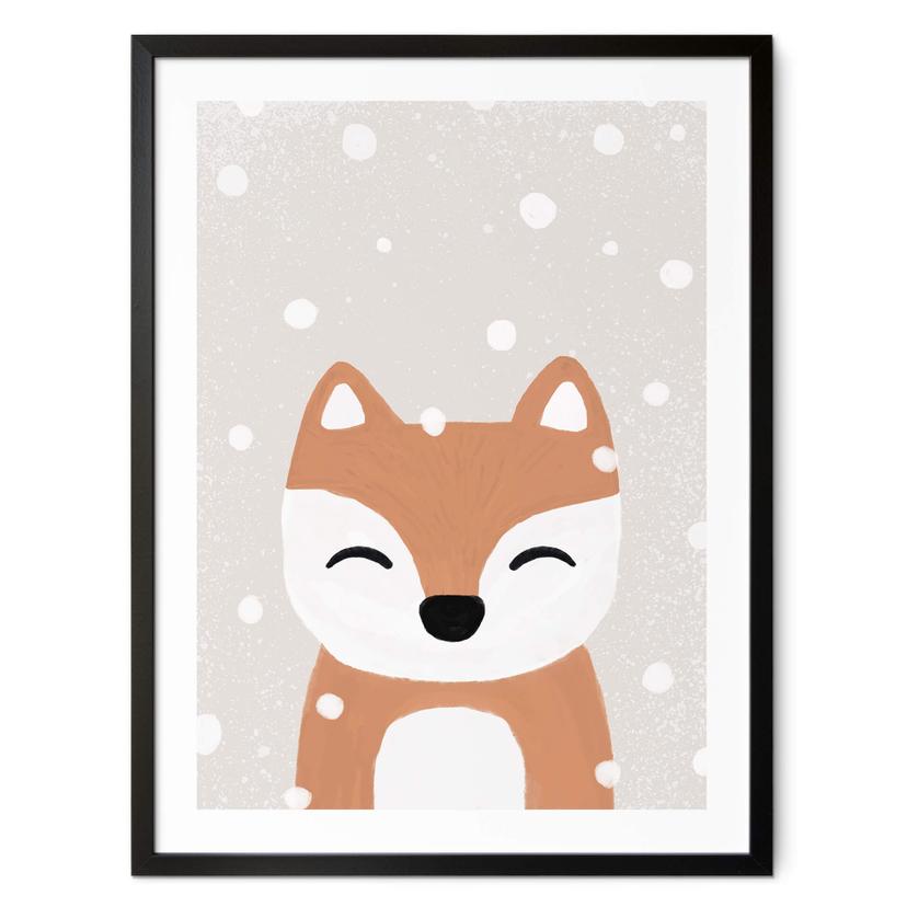 Plakat Snow Fox - plakat til børn - Orara Studio