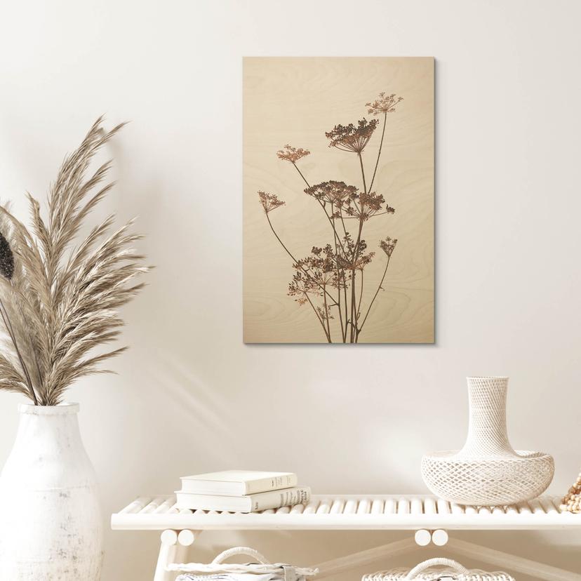 Stampa su legno - Fiori di campo