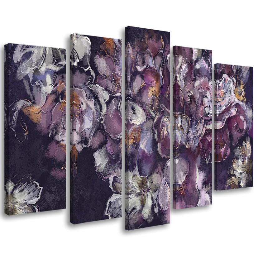 Impression sur toile en 5 parties, fleur d'iris
