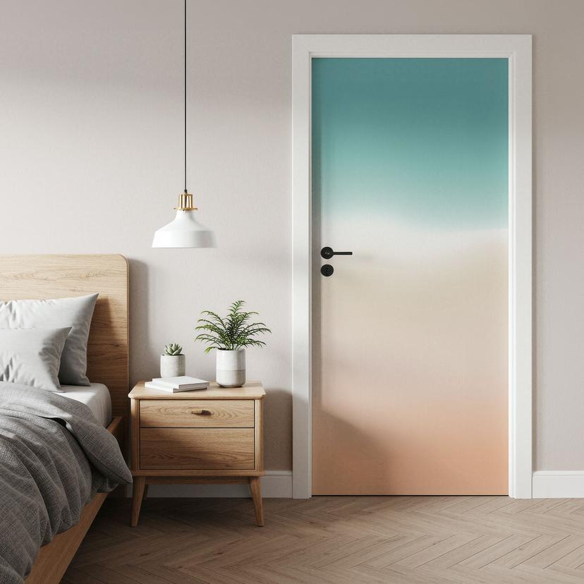 Vinilo para puertas Ombre waves on the beach - Decoración autoadhesiva para puertas