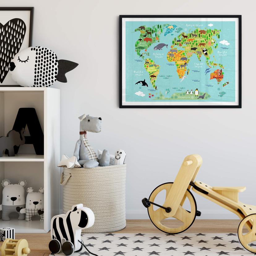 Poster - Mappamondo per bambini