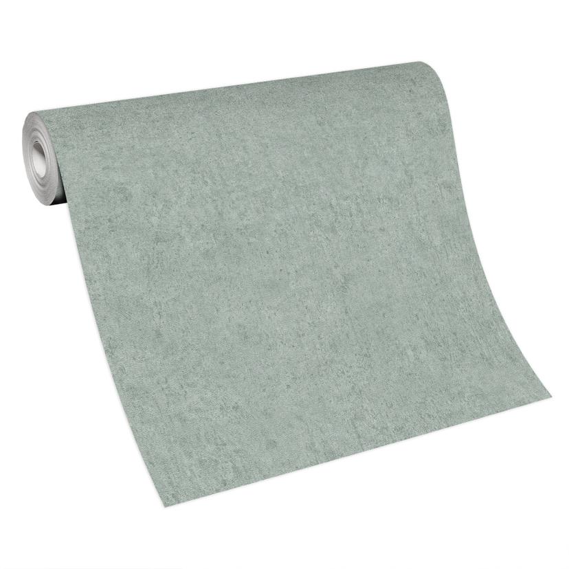 Papel pintado no tejido aspecto hormigón colores lisos en verde