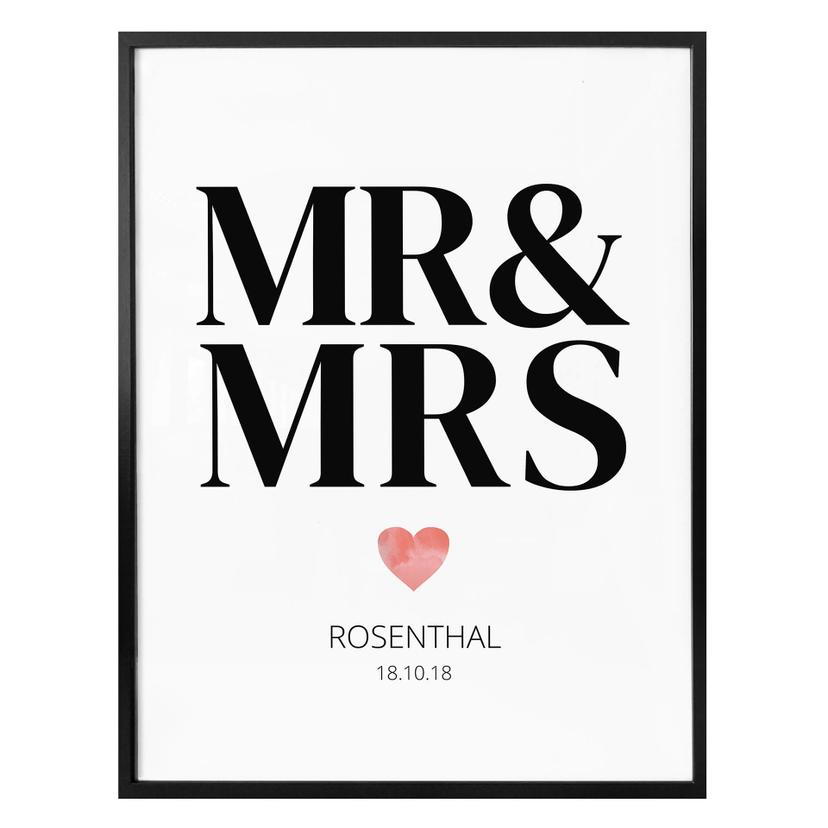 Poster à personnaliser Mr & Mrs - Classique