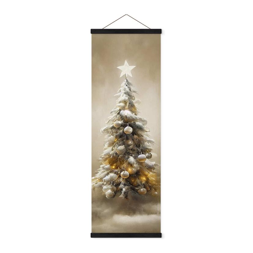 Tekstil plakat Treechild - Golden Christmas Tree