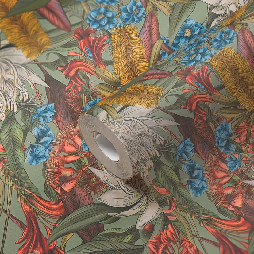 Papel pintado no tejido con Medidas verde - Papel pintado con Medidas grandes, colorido