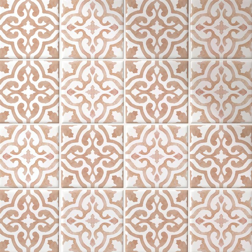 Azulejos Adhesivos Muestra marroquí - Floresca colores tierra - lote de 12
