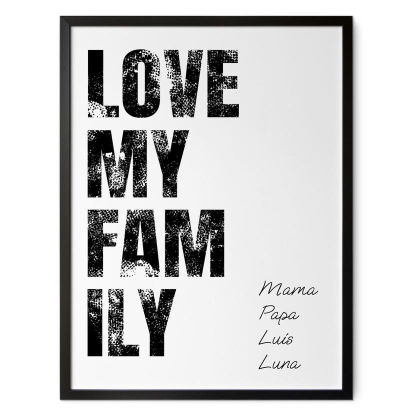 Poster personnalisable Love my Family