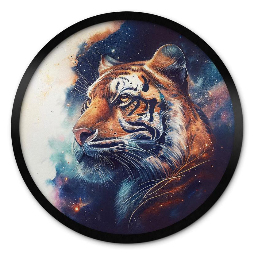 Póster Heine - Tigre en el cielo estrellado - Redondo
