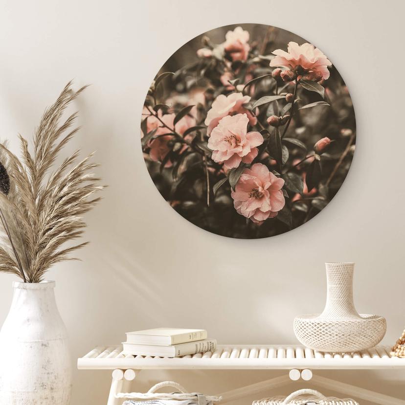 Stampa su legno Annie - Rose - tondo