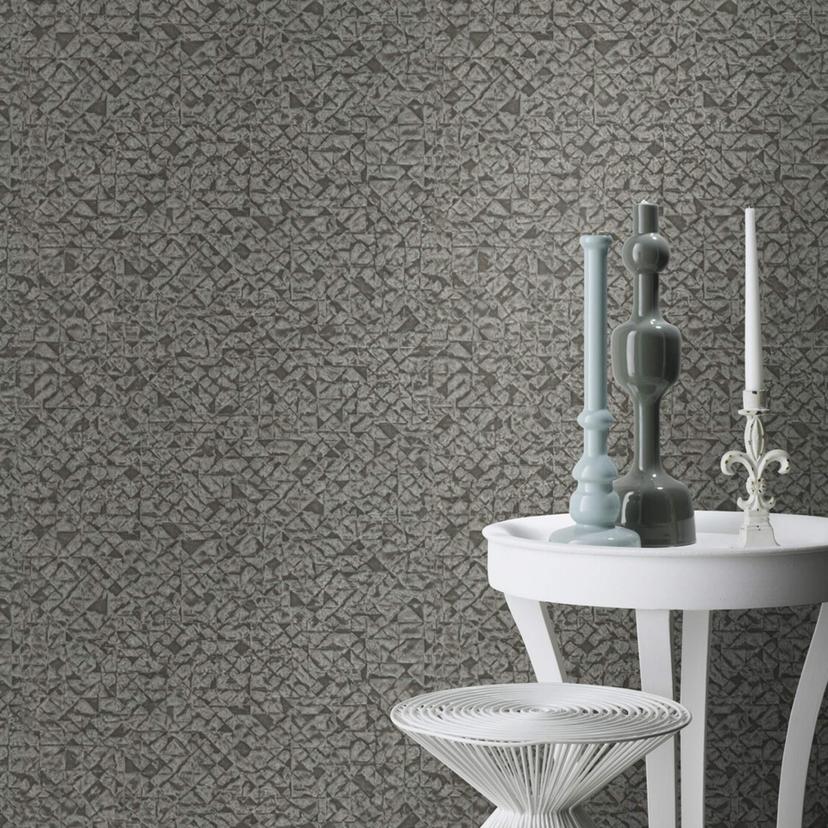 Rasch Kalahari Papier peint intissé à motif argent métallique