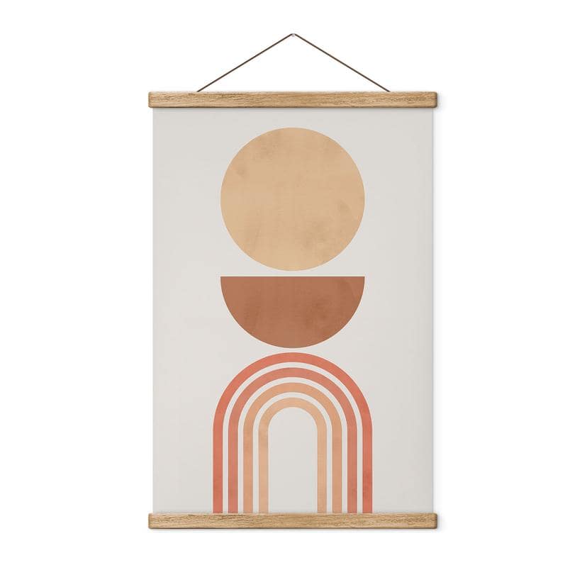 Póster de tela Equilibrio abstracto - Arcos y círculos retro - Costa