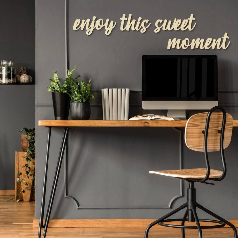 Lettres décoratives en bois de peuplier Enjoy this sweet moment