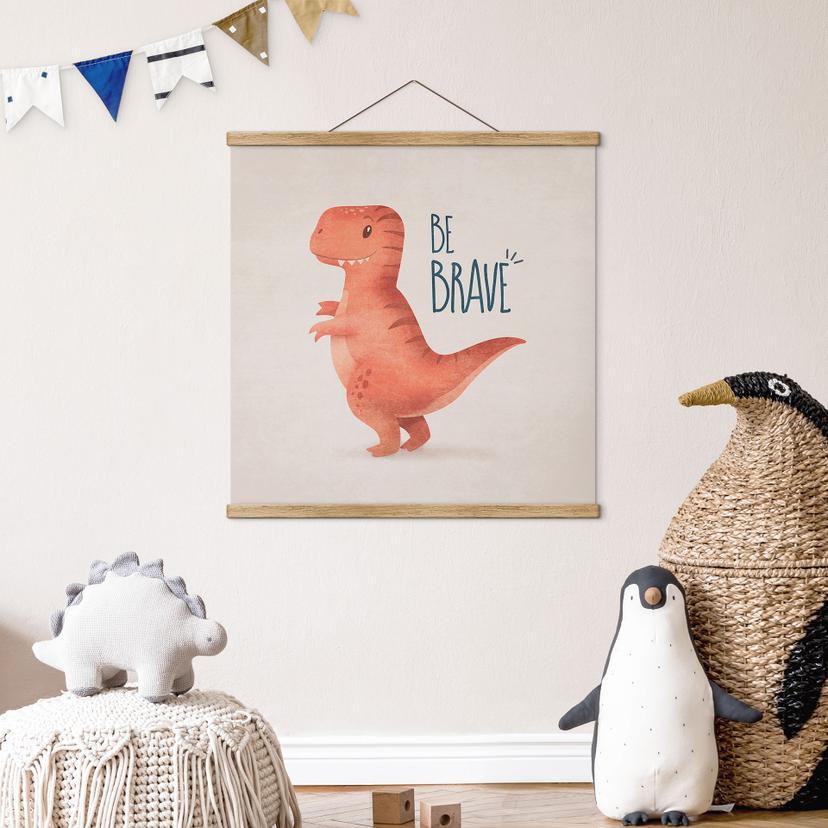 Poster tessile Dino Be Brave - T-Rex - Tunaboylu