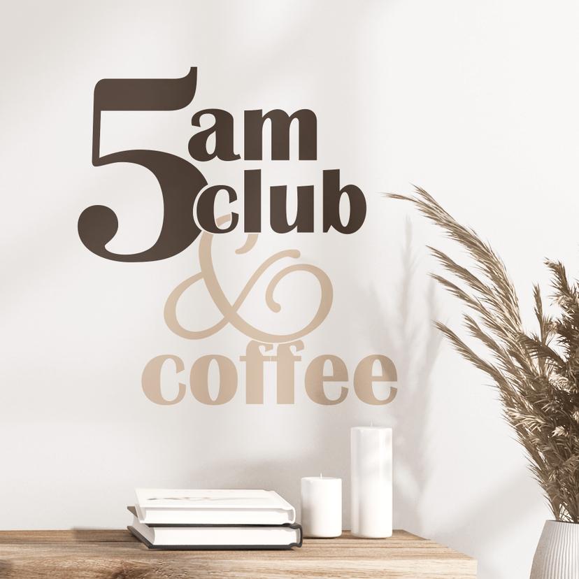 Adesivo murale - 5 am Club & Coffee marrone-beige