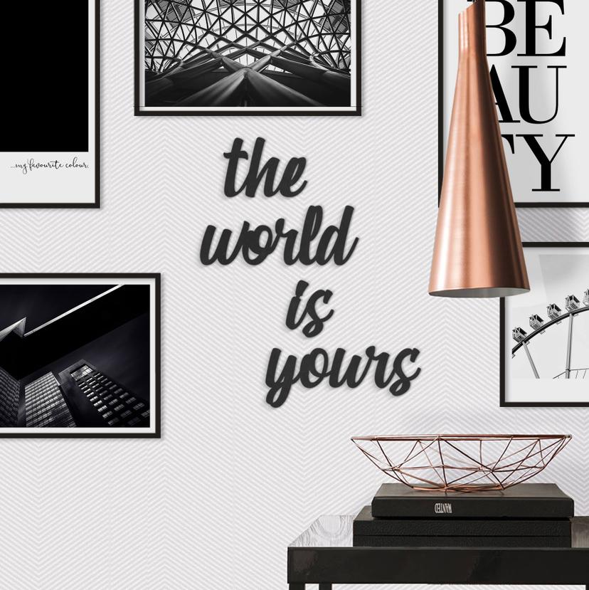 Décoration en bois MDF The world is yours