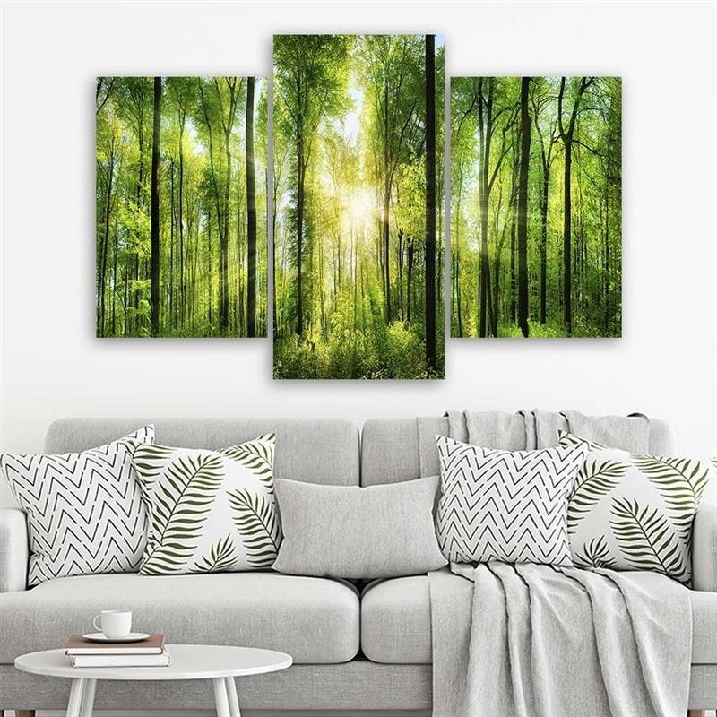 Stampa su tela 3 pezzi Foresta verde natura