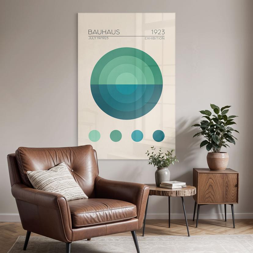 Stampa su vetro acrilico Bauhaus Mavi Daire - Tunaboylu