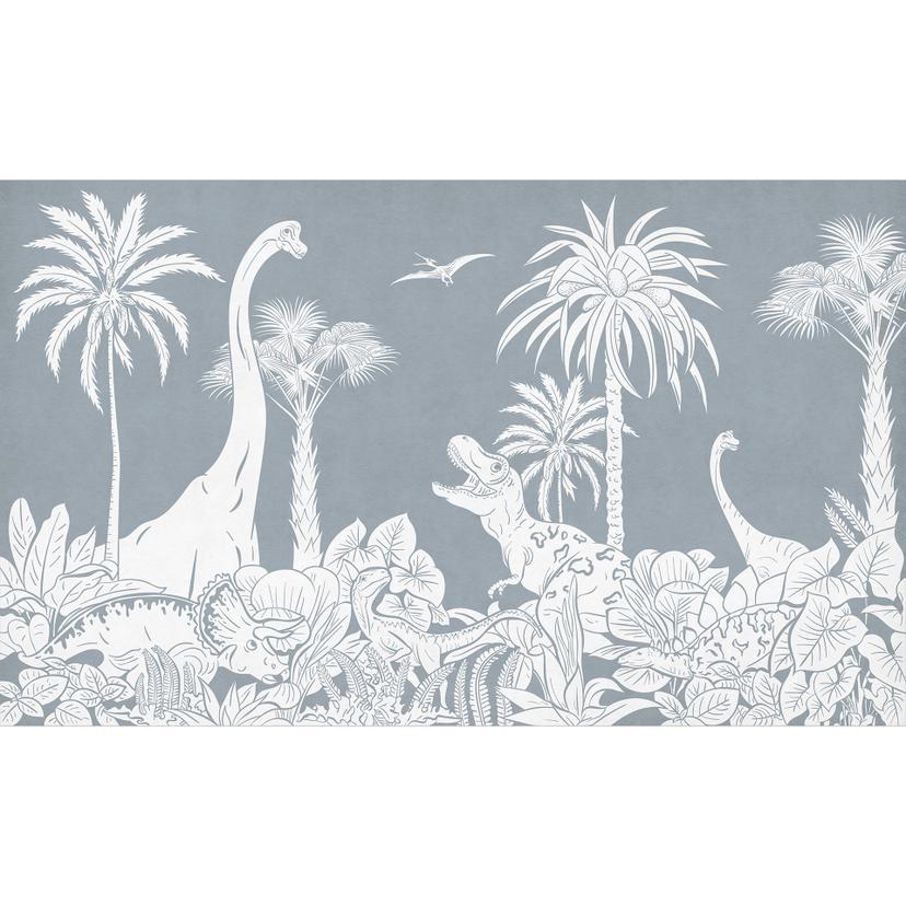 Fototapet I dinosauriernas land - Blå - Kikki Belle