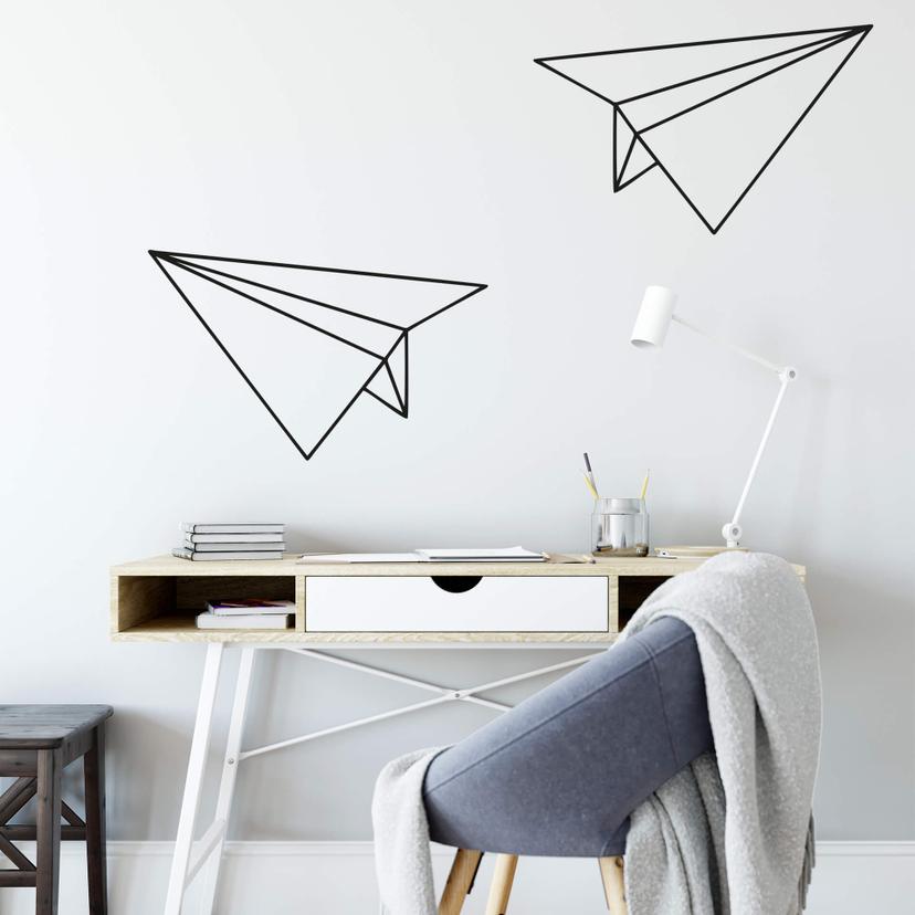 Sticker mural avion en papier