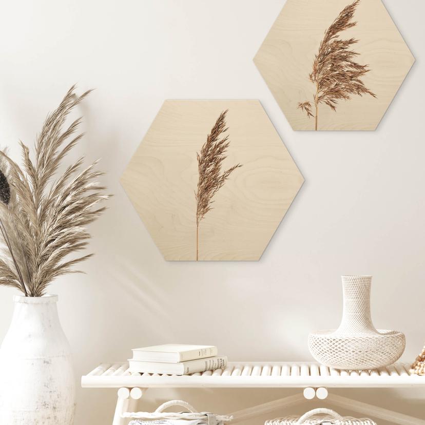Esagono in legno Erba ornamentale No. 1