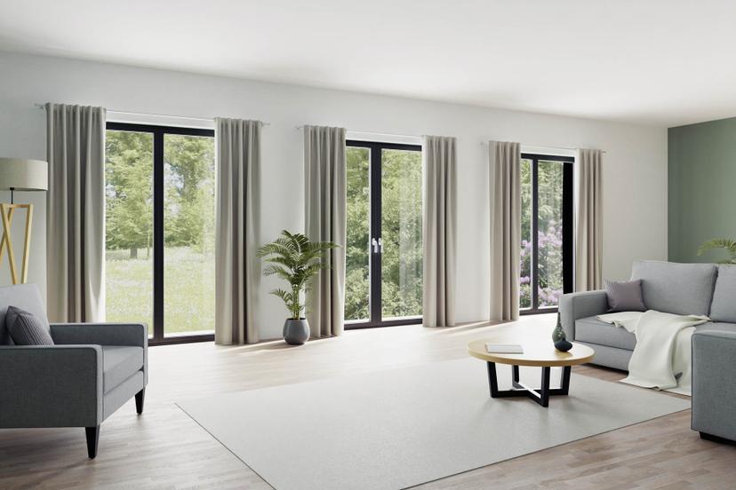Homing Vorhang Galdin mit verdeckten Schlaufen beige -  2,45x1,40 m
