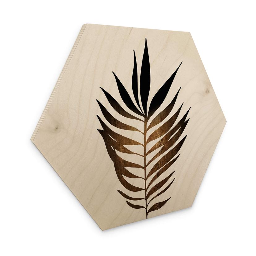 Hexagon Hout Kubistika - Golden Leaf
