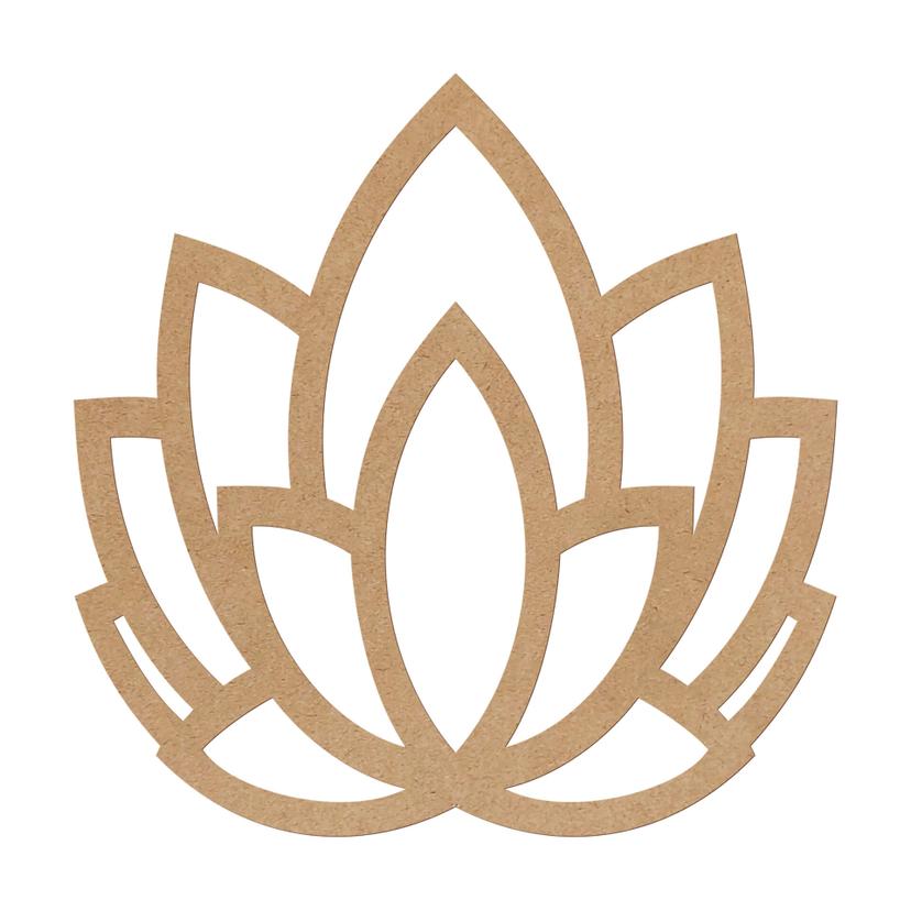 MDF - Väggdekorationer i trä natur - Yoga lotusblomma