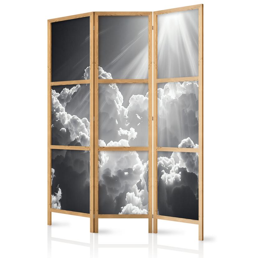 Japanischer Paravent, Raumteiler freistehend, Trennwand - Hope in the Clouds