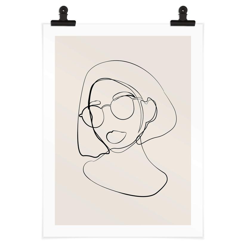 Póster NKTN - Line Art - Mujer con gafas