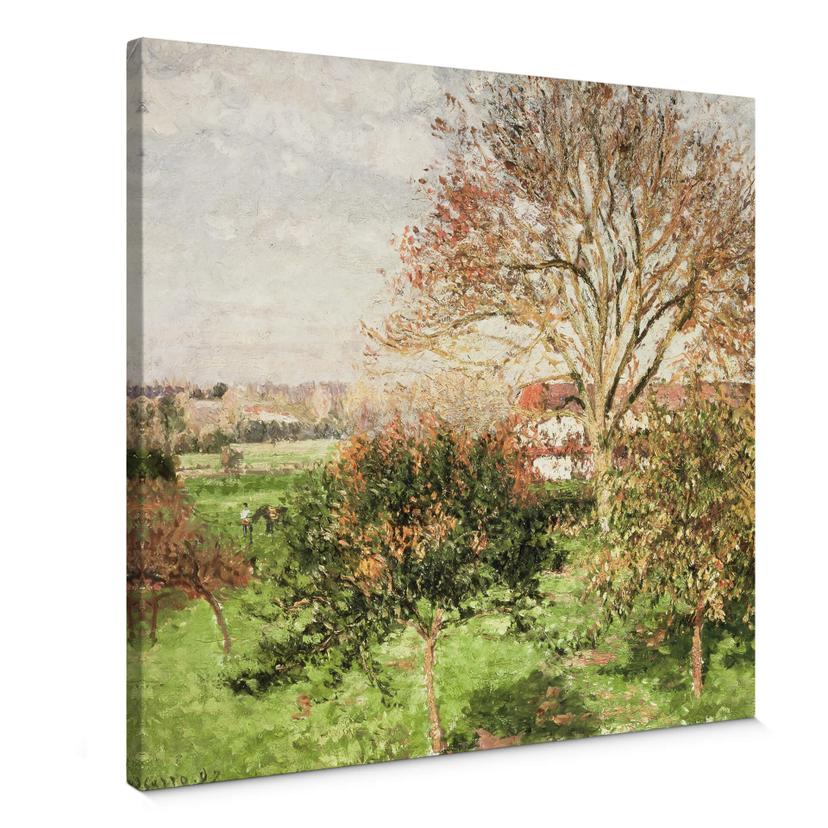 Pissarro - Efterårsmorgen på Eragny - Lærredsprint