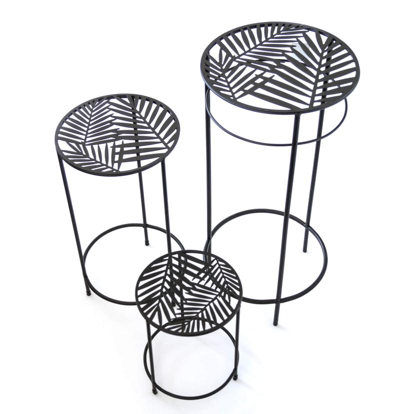 Blumentreppe Beistelltisch Gartendeko Rund 3er-Set