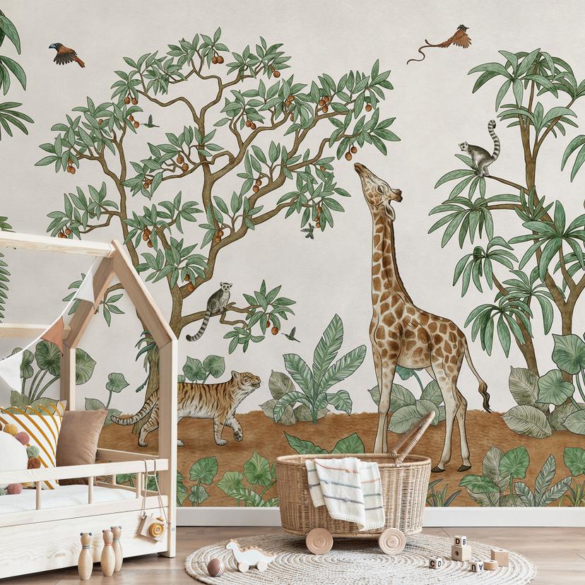 Objetos ocultos animales de la selva | Fotomural para habitaciones infantiles - Kikki Belle
