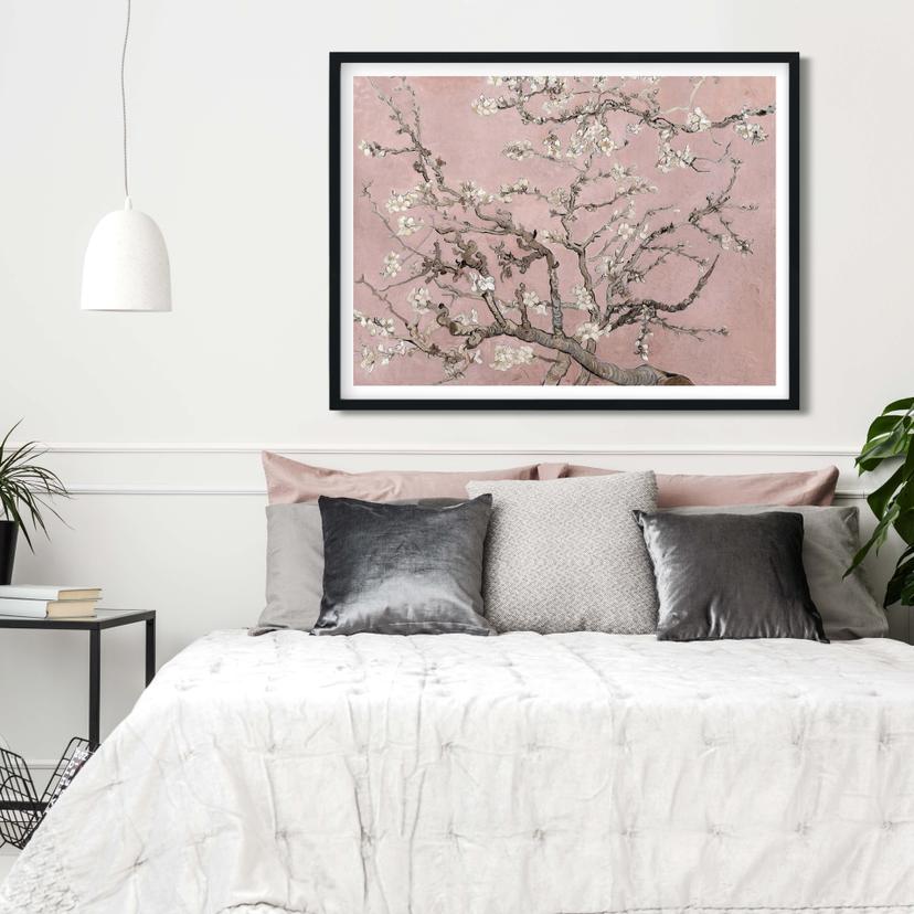 Poster van Gogh - Amandelbloesem roze
