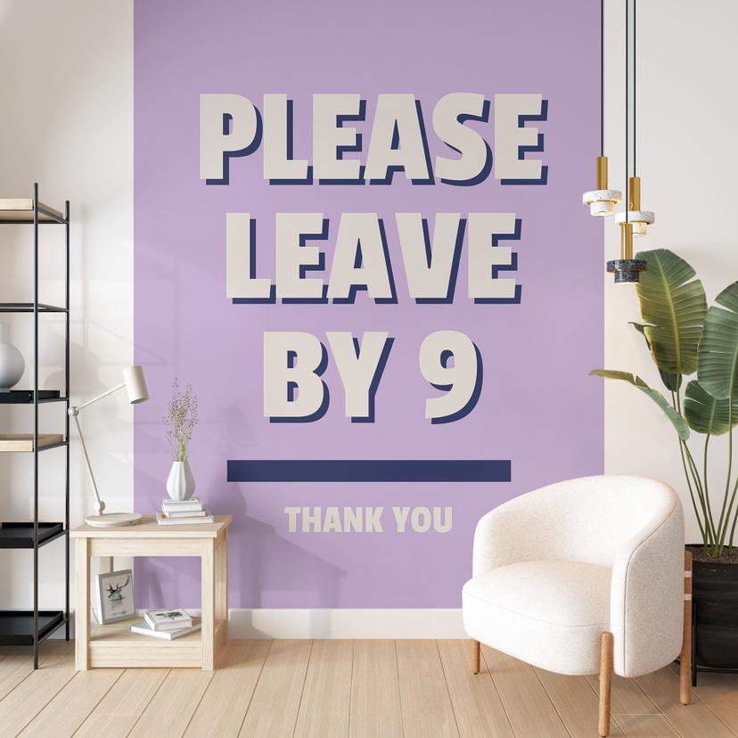 Fototapet Please leave by 9 - Fritsch
