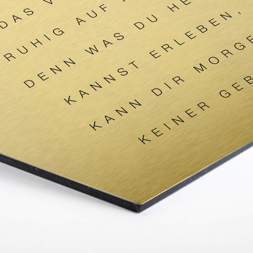 Hexagon - Alu-Dibond-Goldeffekt - Was du heute kannst besorgen...