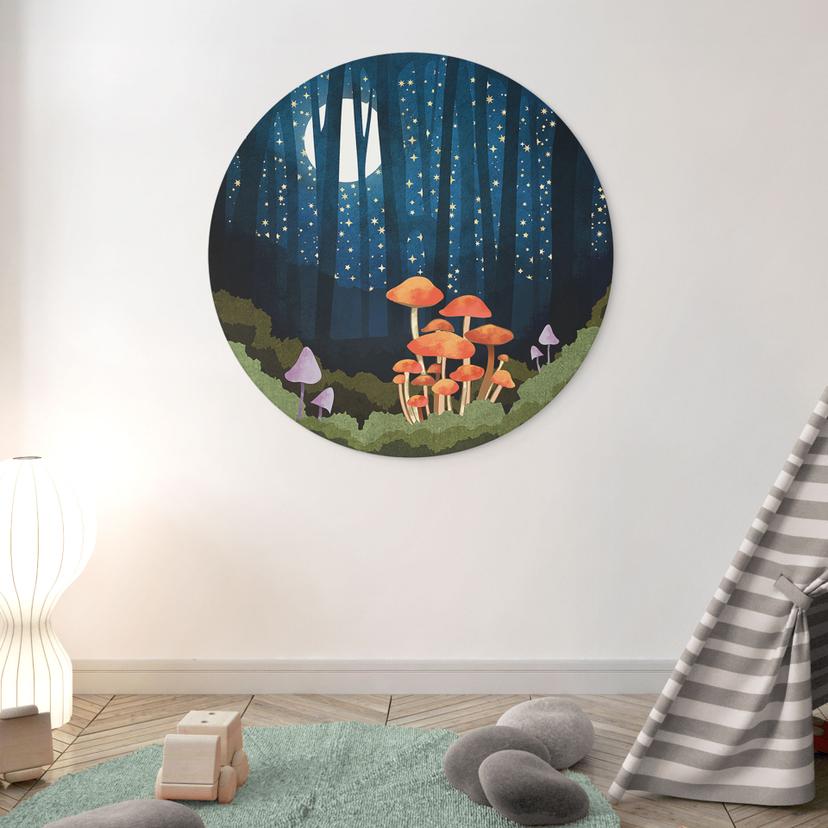 Decorazione murale in Dibond Foresta e stelle di notte - SpaceFrog Designs