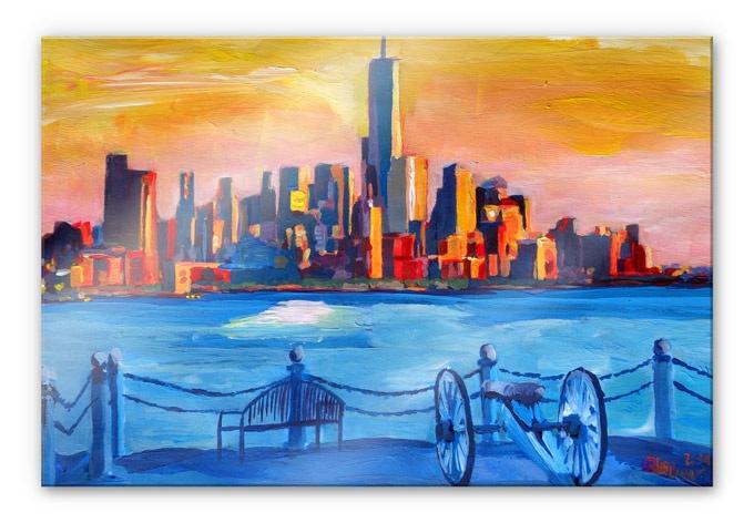 Tableau en verre acrylique - Bleichner - Vue sur New York City