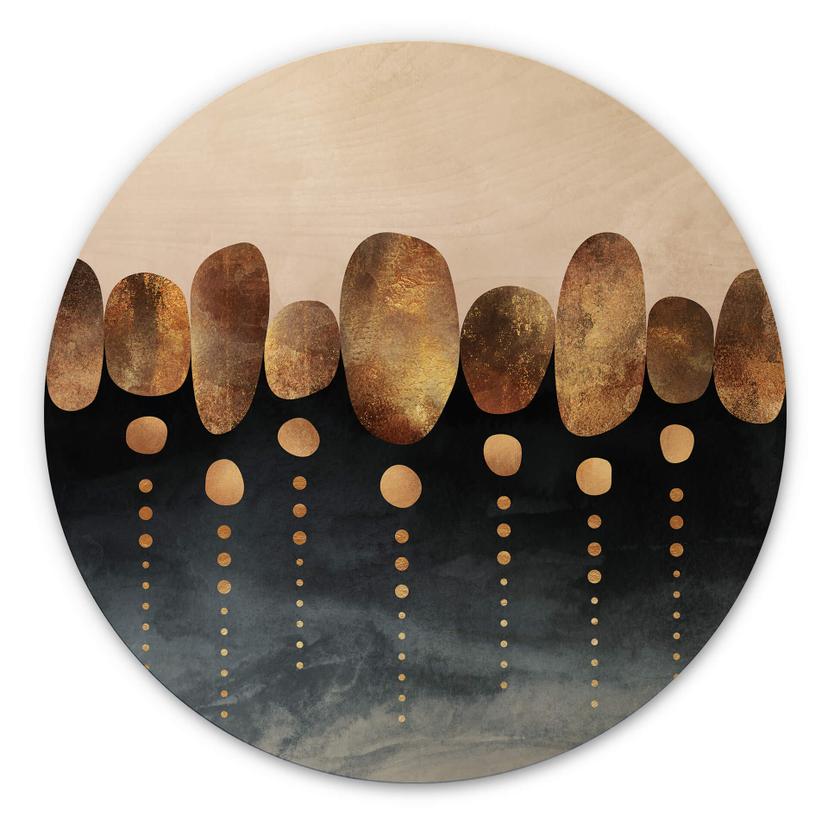 Cuadro de madera Fredriksson - Abstracción natural - Redondo