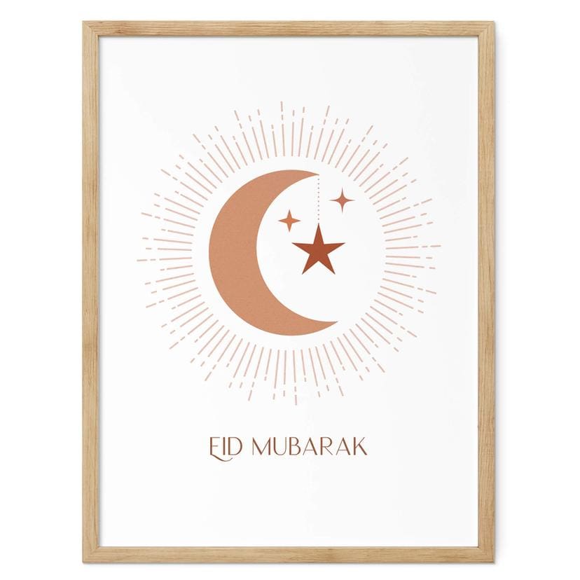 Póster Eid Mubarak luna creciente