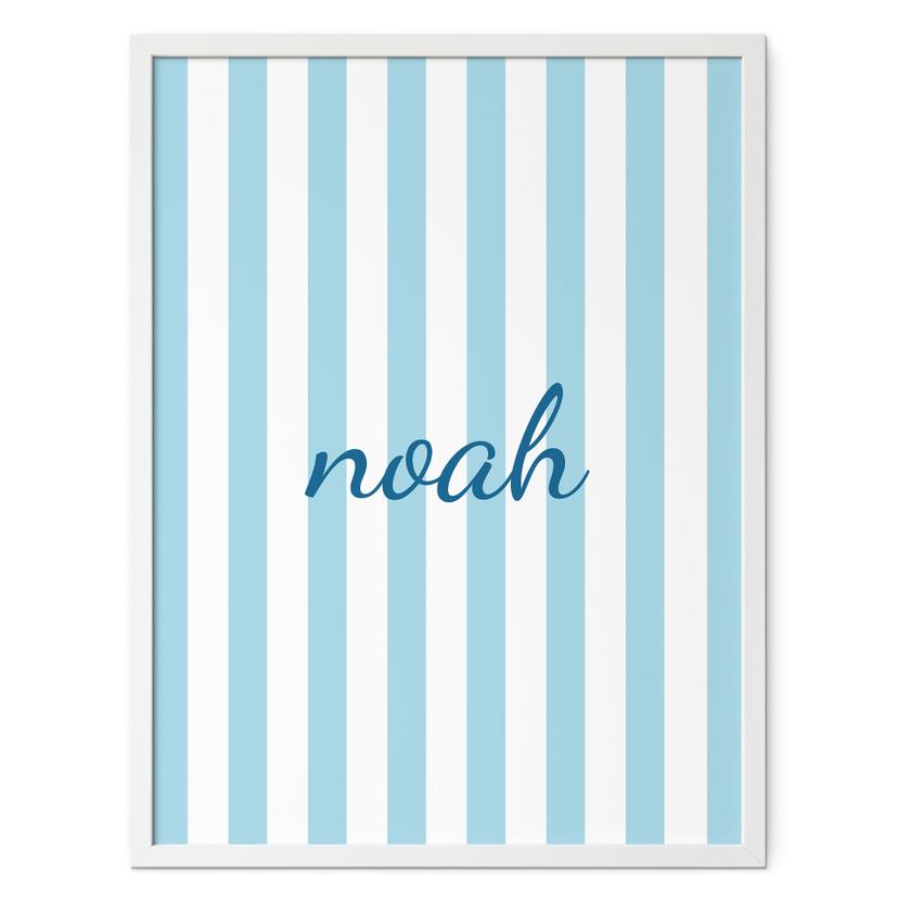 Poster personnalisable rayures bleues