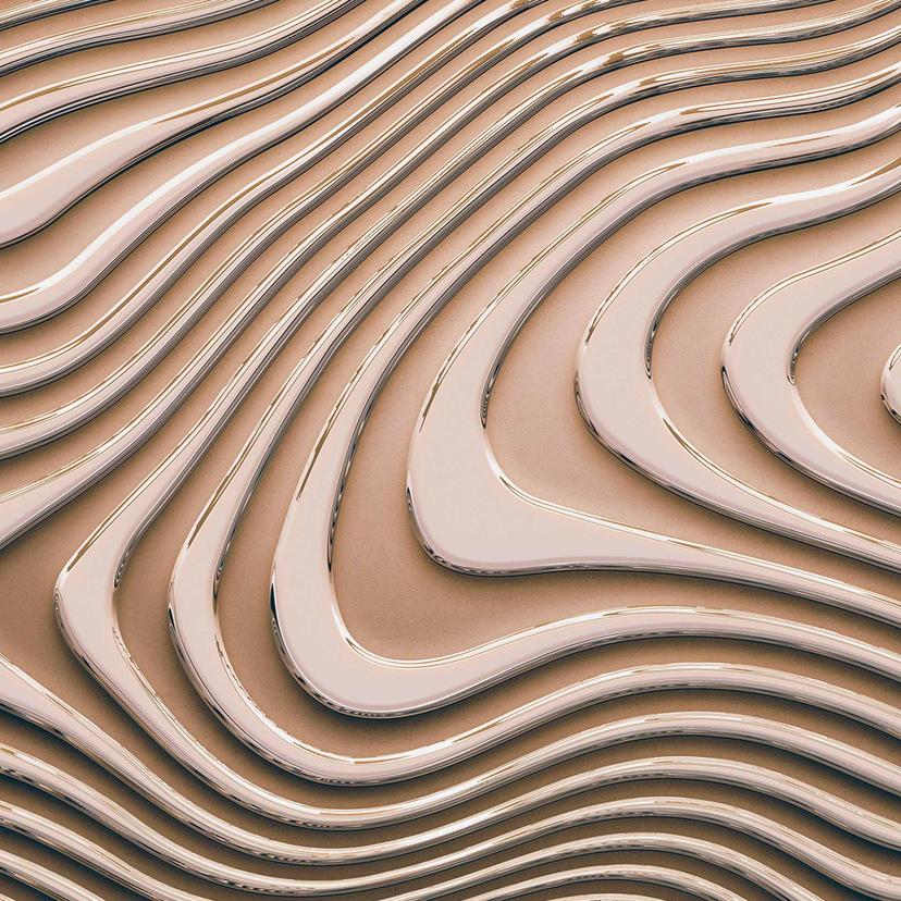 Carta da parati con design GeometricWave1 in beige nero - Carta da parati in tessuto non tessuto Des